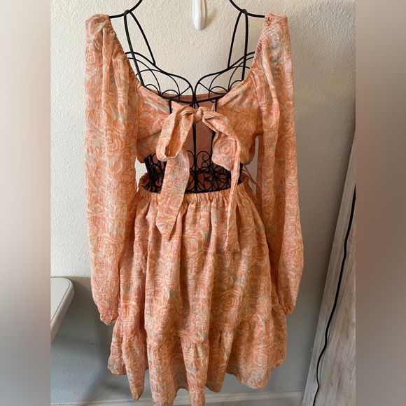 LUSH Blush Floral Dress. Size M - Picture 4 of 10